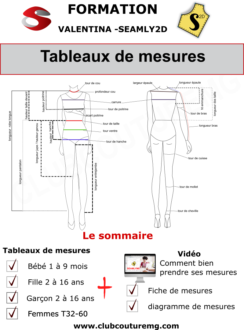 Tableaux De Mesures Couture